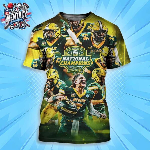 North Dakota State Bison Football Is The 2024 NCAA FCS Football Championship Champion All Over Print Shirt