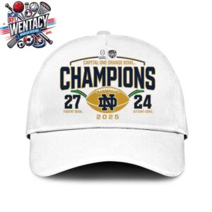 Notre Dame Fighting Irish College Football Playoff 2025 Capital One Orange Bowl Champions Defeat Nittany Lions 27-24 Classic Hat-Cap