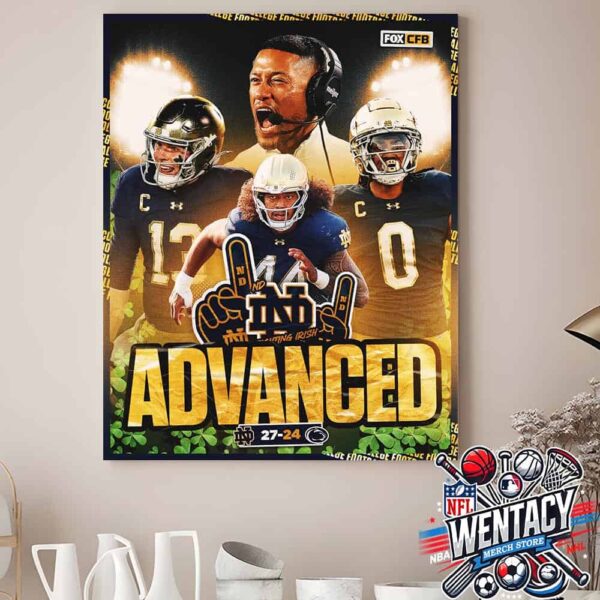 Notre Dame Fighting Irish College Football Playoff 2025 Orange Bowl Champions Home Decor Poster Canvas