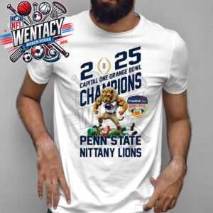 Notre Dame Fighting Irish Defeat Penn State Nittany Lions Mascot Capital One Orange Bowl CFP Semifinal Champions NCAA Bowl Games Season 2024-2025 Unisex T-Shirt