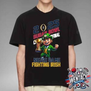 Notre Dame Fighting Irish Team Mascot Champions Allstate Sugar Bowl 2025 Unisex T-Shirt