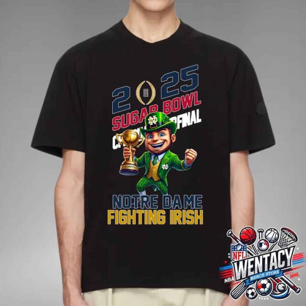 Notre Dame Fighting Irish Team Mascot Champions Allstate Sugar Bowl 2025 Unisex T-Shirt