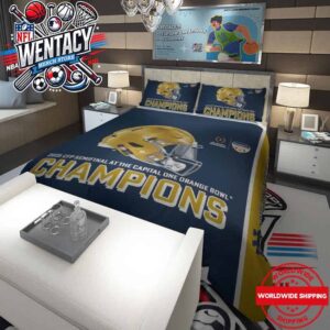 Notre Dame Fighting Irish Win Craft College Football Playoff 2025 Capital One Orange Bowl Champions Bedding Set For Bedroom