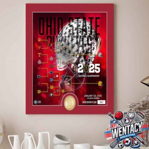 Ohio State Buckeyes 2025 Highland Mint College Football Playoff National Championship Bronze Coin Photo Mint Home Decor Poster Canvas