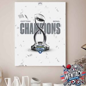 Ohio State Buckeyes Goodyear Cotton Bowl Classic Champions 2024-25 Home Decor Poster Canvas