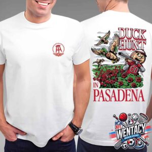 Ohio State Buckeyes Rose Bowl Game Presented By Prudential Duck Hunt Pocket In Pasadena On Jan 1 2025 Two Sides Unisex T-Shirt