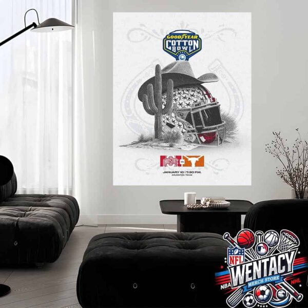 Ohio State Buckeyes Vs Texas Longhorns Good Year Cotton Bowl Classic On January 10 In Arlington Texas Home Decor Poster Canvas