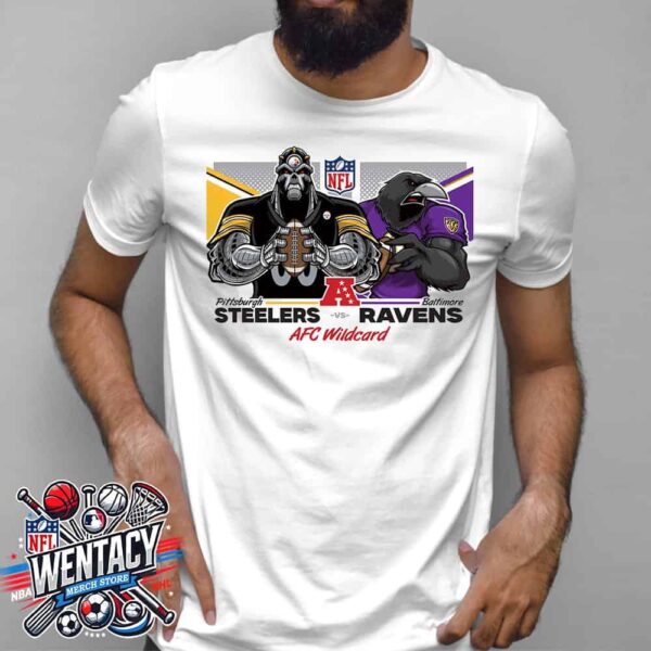 Pittsburgh Steelers Vs Baltimore Ravens Mascot NFL AFC Wild Card Playoffs Matchup On January 11 2025 Unisex T-Shirt