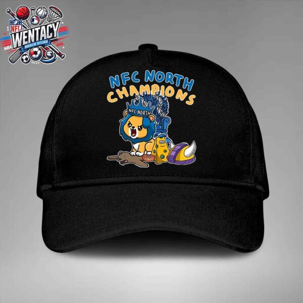 Seed 1 Detroit Lions The King Of NFC North Champions NFL 2024-2025 Merch By CornDoggyLoL Hat-Cap