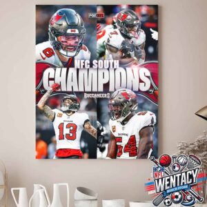 Tampa Bay Buccaneers NFL NFC South Champions 2024 For The Fourth-Straight Season Home Decor Poster Canvas