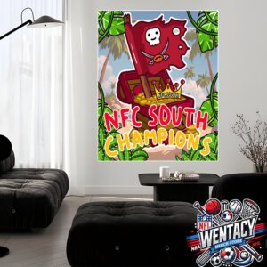 Tampa Bay Buccaneers The King Of NFC South Champions NFL Playoffs 2024-2025 Merch By CornDoggyLoL Poster