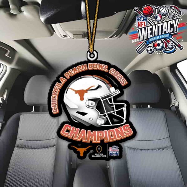 Texas Longhorns Helmet Chick-Fil-A Peach Bowl 2024 Champions At Mercedes-Benz Stadium In Atlanta Ga Car Decoration Ornament