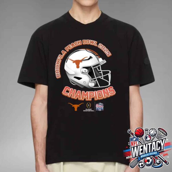 Texas Longhorns Helmet Chick-Fil-A Peach Bowl Champions At Mercedes-Benz Stadium In Atlanta Ga Unisex T-Shirt