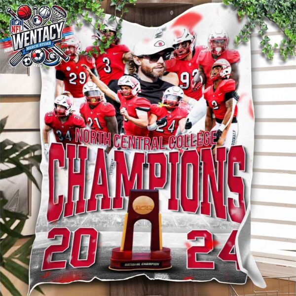 The North Central Cardinals Won The 2024 NCAA DIII Football Championship Fleece Blanket