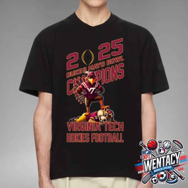 Virginia Tech Hokies Defeat Minnesota Golden Gophers Mascot Duke’s Mayo Bowl Champions NCAA Bowl Games Season 2024-2025 Unisex T-Shirt